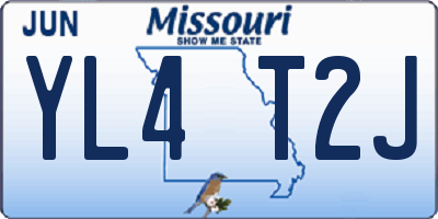 MO license plate YL4T2J