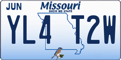 MO license plate YL4T2W