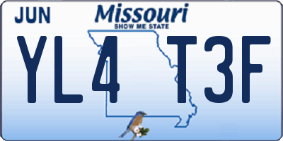 MO license plate YL4T3F