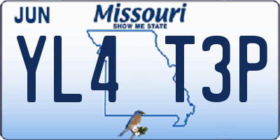 MO license plate YL4T3P