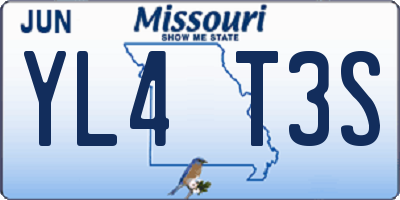 MO license plate YL4T3S