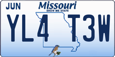 MO license plate YL4T3W