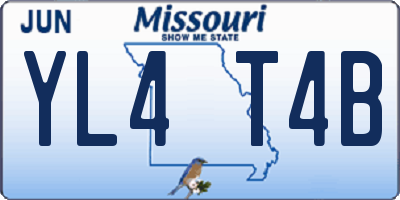 MO license plate YL4T4B