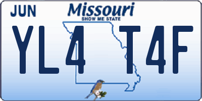 MO license plate YL4T4F