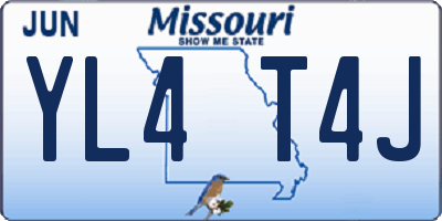 MO license plate YL4T4J