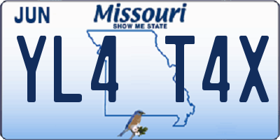 MO license plate YL4T4X
