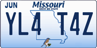 MO license plate YL4T4Z