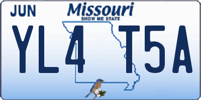 MO license plate YL4T5A