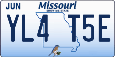 MO license plate YL4T5E