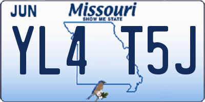 MO license plate YL4T5J