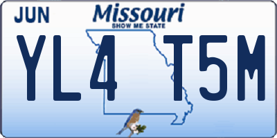 MO license plate YL4T5M