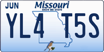 MO license plate YL4T5S