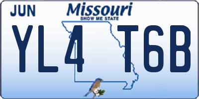 MO license plate YL4T6B