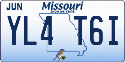 MO license plate YL4T6I
