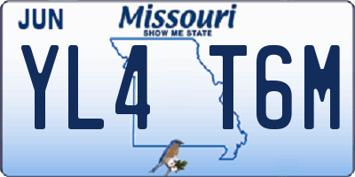 MO license plate YL4T6M