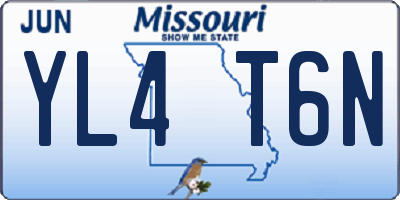 MO license plate YL4T6N