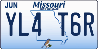 MO license plate YL4T6R