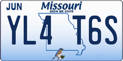 MO license plate YL4T6S