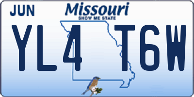 MO license plate YL4T6W