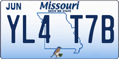 MO license plate YL4T7B