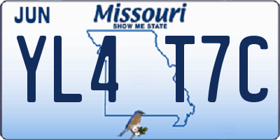 MO license plate YL4T7C