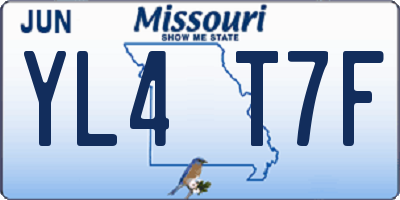 MO license plate YL4T7F
