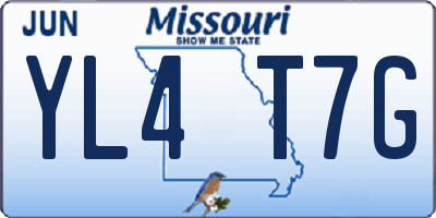 MO license plate YL4T7G