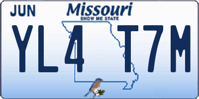 MO license plate YL4T7M