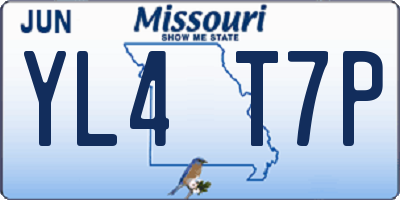 MO license plate YL4T7P