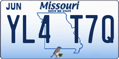 MO license plate YL4T7Q