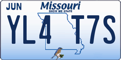MO license plate YL4T7S