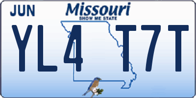MO license plate YL4T7T