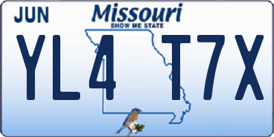 MO license plate YL4T7X