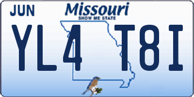 MO license plate YL4T8I