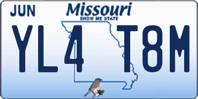 MO license plate YL4T8M