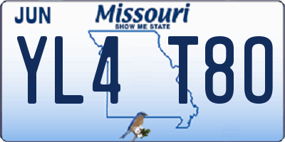 MO license plate YL4T8O