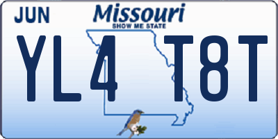 MO license plate YL4T8T