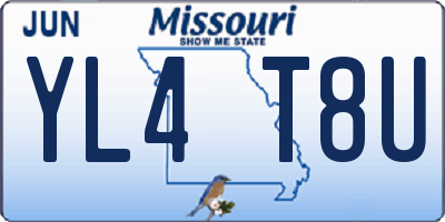 MO license plate YL4T8U