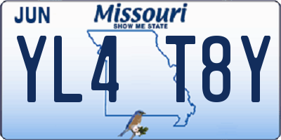 MO license plate YL4T8Y