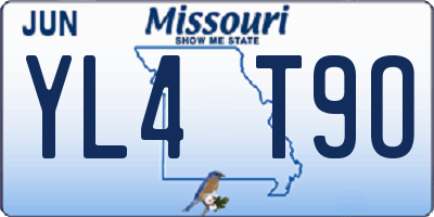 MO license plate YL4T9O