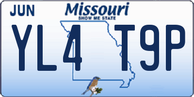 MO license plate YL4T9P
