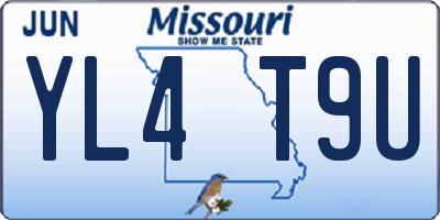MO license plate YL4T9U