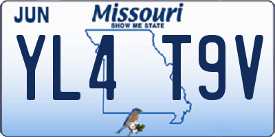 MO license plate YL4T9V
