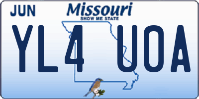 MO license plate YL4U0A
