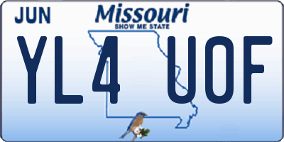 MO license plate YL4U0F