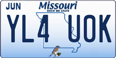 MO license plate YL4U0K