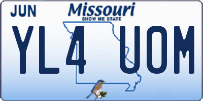 MO license plate YL4U0M