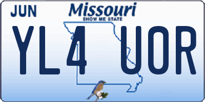MO license plate YL4U0R