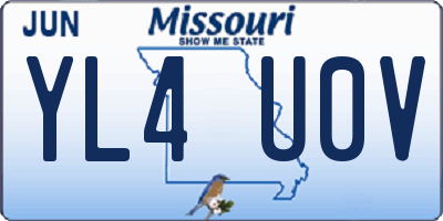 MO license plate YL4U0V