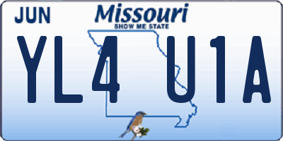 MO license plate YL4U1A
